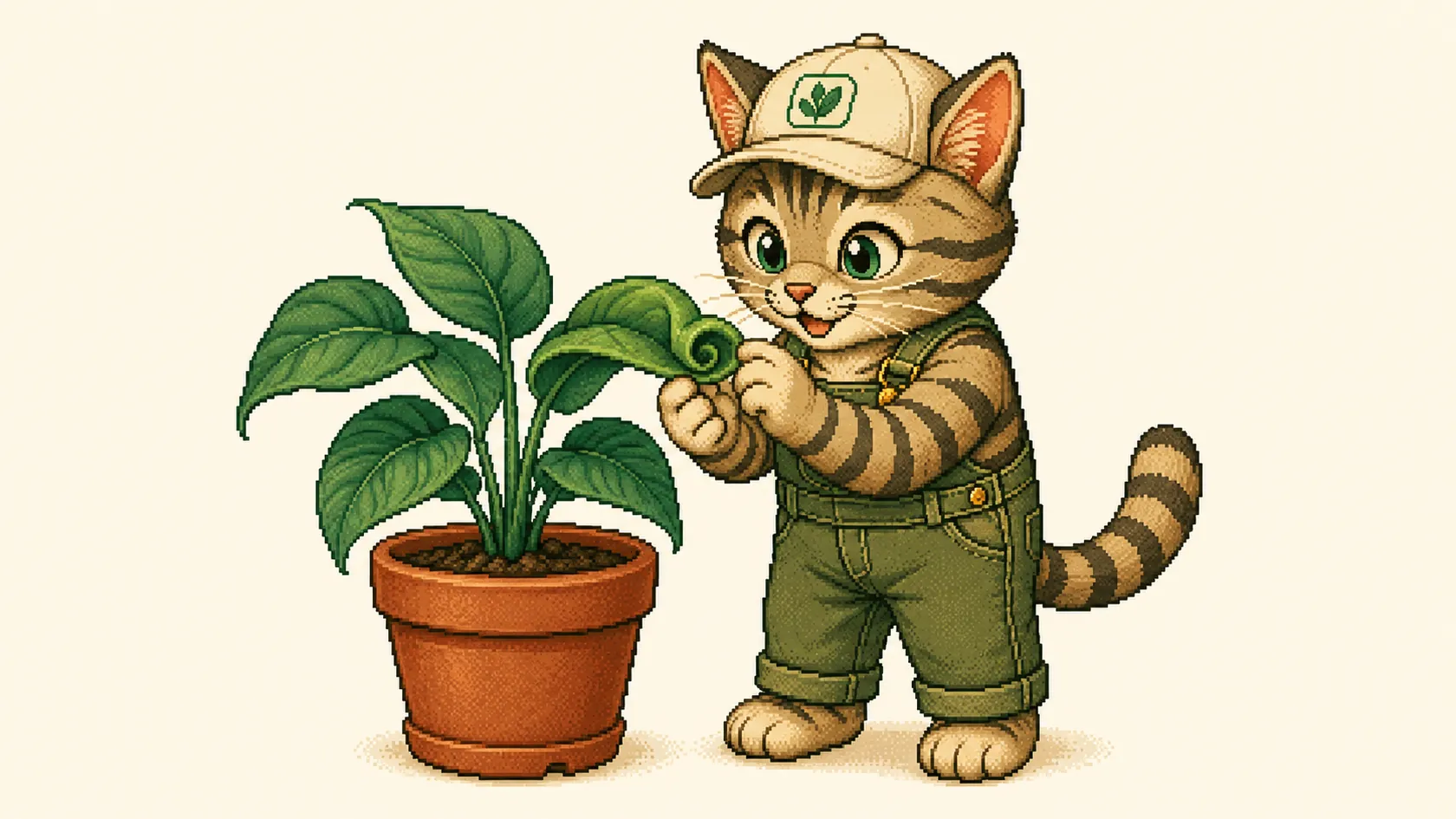 A curled houseplant leaf held between two fingers