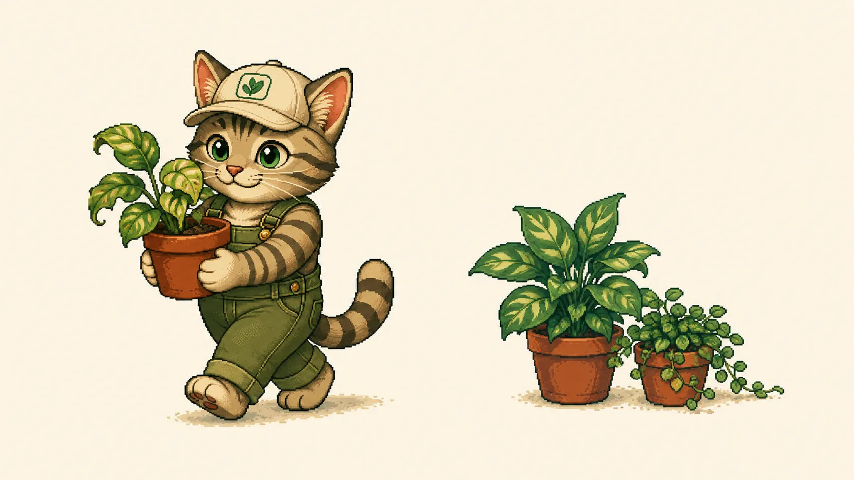 An affected plant being carried away from a shelf of other plants