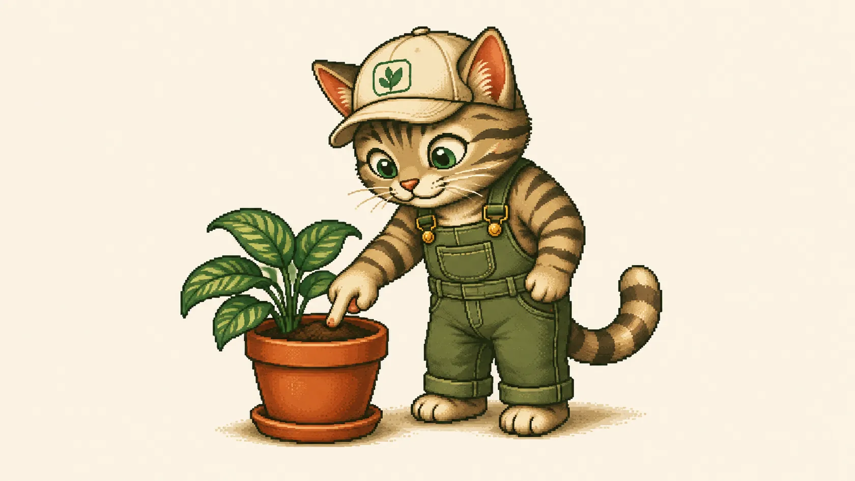 A finger checking the soil of a pot an inch or two down