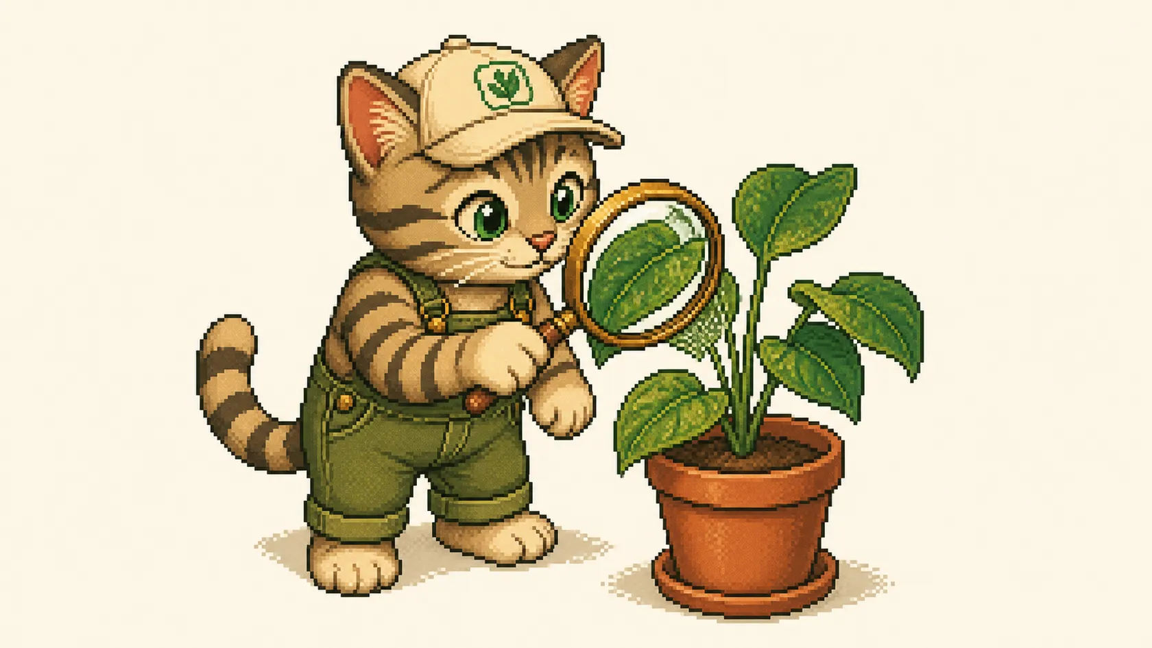A magnifying glass over a leaf showing fine webbing and pale speckling