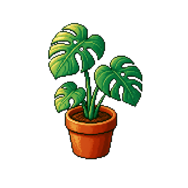 Monstera (plante gruyère), pixel art