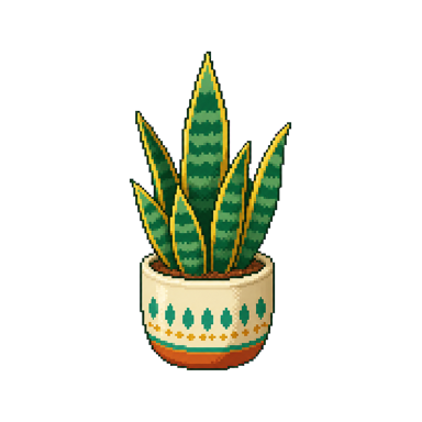 Svärmorstunga (Sansevieria), pixel art