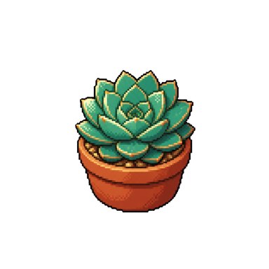 Echeveria (suckulent), pixel art