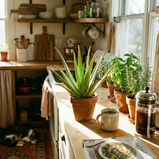Aloe vera (Aloe vera (Aloe barbadensis)) — a healthy specimen photographed indoors