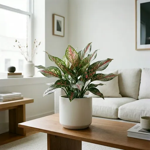 Chinese evergreen (Aglaonema commutatum) — a healthy specimen photographed indoors