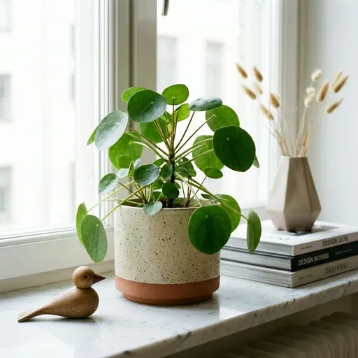Chinese money plant (Pilea peperomioides) — a healthy specimen photographed indoors