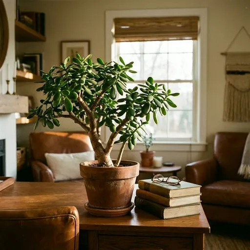 Jade plant (Crassula ovata) — a healthy specimen photographed indoors