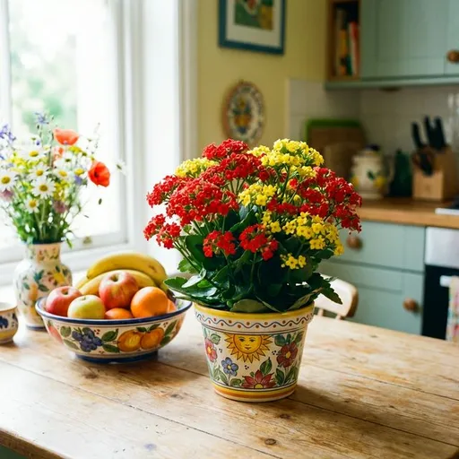 Flaming Katy (Kalanchoe blossfeldiana) — a healthy specimen photographed indoors