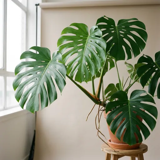 Swiss cheese plant (Monstera deliciosa) — a healthy specimen photographed indoors