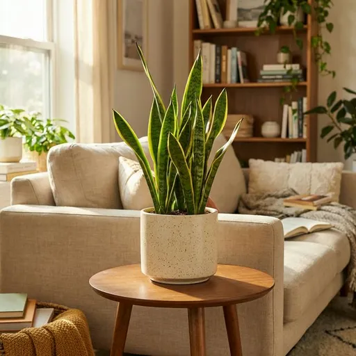 Snake plant (Sansevieria trifasciata) — a healthy specimen photographed indoors